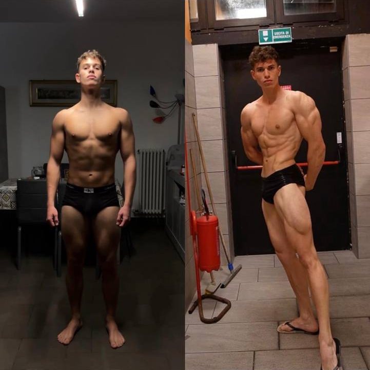 Trasformazione di Edoardo: confronto prima e dopo, da livello intermedio ad atleta di Natural Classic Physique
